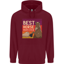 Equestrian Best Horse Mom Ever Funny Mens 80% Cotton Hoodie Maroon
