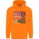 Equestrian Best Horse Mom Ever Funny Mens 80% Cotton Hoodie Orange