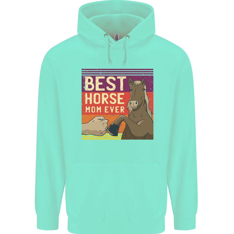 Equestrian Best Horse Mom Ever Funny Mens 80% Cotton Hoodie Peppermint