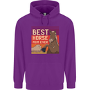 Equestrian Best Horse Mom Ever Funny Mens 80% Cotton Hoodie Purple