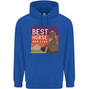 Equestrian Best Horse Mom Ever Funny Mens 80% Cotton Hoodie Royal Blue