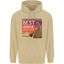 Equestrian Best Horse Mom Ever Funny Mens 80% Cotton Hoodie Sand