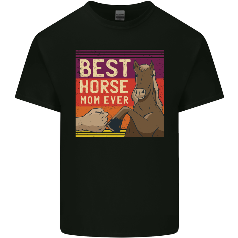 Equestrian Best Horse Mom Ever Funny Mens Cotton T-Shirt Tee Top Black