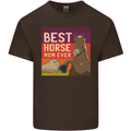 Equestrian Best Horse Mom Ever Funny Mens Cotton T-Shirt Tee Top Dark Chocolate