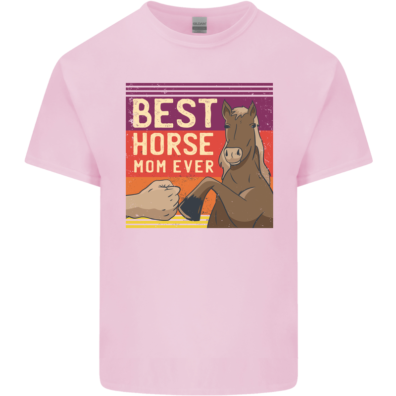 Equestrian Best Horse Mom Ever Funny Mens Cotton T-Shirt Tee Top Light Pink