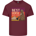 Equestrian Best Horse Mom Ever Funny Mens Cotton T-Shirt Tee Top Maroon