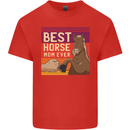 Equestrian Best Horse Mom Ever Funny Mens Cotton T-Shirt Tee Top Red