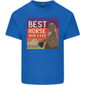 Equestrian Best Horse Mom Ever Funny Mens Cotton T-Shirt Tee Top Royal Blue
