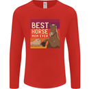 Equestrian Best Horse Mom Ever Funny Mens Long Sleeve T-Shirt Red