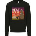 Equestrian Best Horse Mom Ever Funny Mens Sweatshirt Jumper Black
