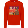 Equestrian Best Horse Mom Ever Funny Mens Sweatshirt Jumper Bright Red