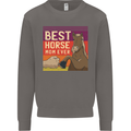 Equestrian Best Horse Mom Ever Funny Mens Sweatshirt Jumper Charcoal