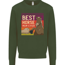 Equestrian Best Horse Mom Ever Funny Mens Sweatshirt Jumper Forest Green
