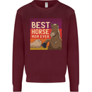 Equestrian Best Horse Mom Ever Funny Mens Sweatshirt Jumper Maroon