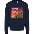 Equestrian Best Horse Mom Ever Funny Mens Sweatshirt Jumper Navy Blue