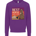 Equestrian Best Horse Mom Ever Funny Mens Sweatshirt Jumper Purple