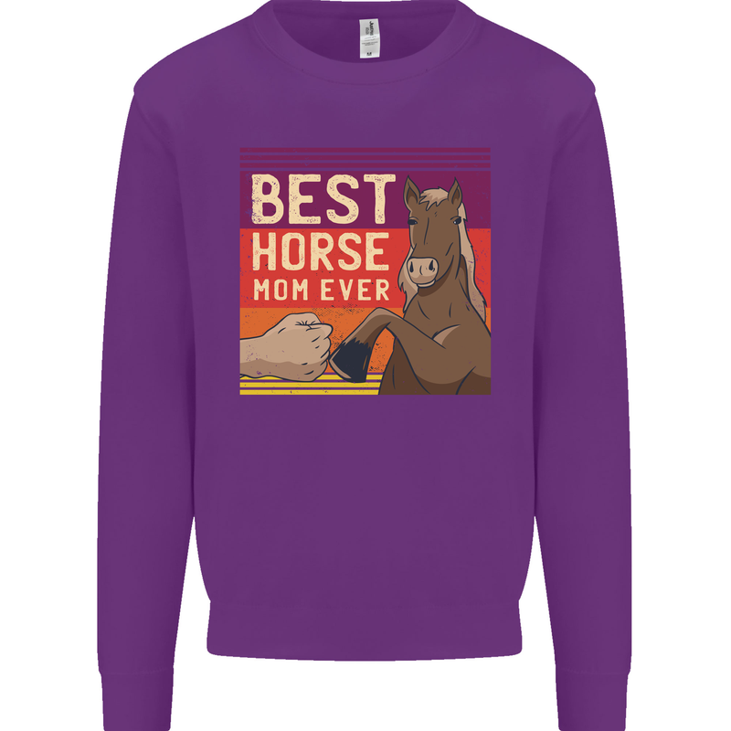 Equestrian Best Horse Mom Ever Funny Mens Sweatshirt Jumper Purple