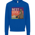 Equestrian Best Horse Mom Ever Funny Mens Sweatshirt Jumper Royal Blue