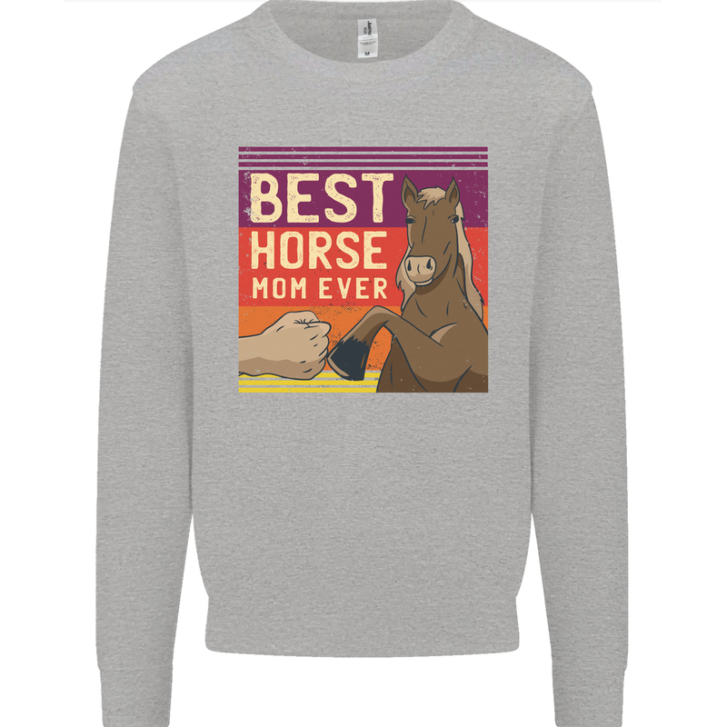 Equestrian Best Horse Mom Ever Funny Mens Sweatshirt Jumper Sports Grey