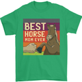 Equestrian Best Horse Mom Ever Funny Mens T-Shirt Cotton Gildan Irish Green