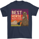 Equestrian Best Horse Mom Ever Funny Mens T-Shirt Cotton Gildan Navy Blue