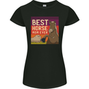 Equestrian Best Horse Mom Ever Funny Womens Petite Cut T-Shirt Black
