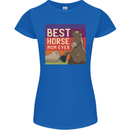 Equestrian Best Horse Mom Ever Funny Womens Petite Cut T-Shirt Royal Blue