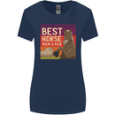 Equestrian Best Horse Mom Ever Funny Womens Wider Cut T-Shirt Navy Blue