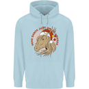 Equestrian Dear Santa Funny Horse Christmas Childrens Kids Hoodie Light Blue