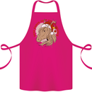 Equestrian Dear Santa Funny Horse Christmas Cotton Apron 100% Organic Pink