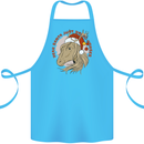 Equestrian Dear Santa Funny Horse Christmas Cotton Apron 100% Organic Turquoise