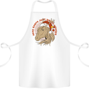 Equestrian Dear Santa Funny Horse Christmas Cotton Apron 100% Organic White