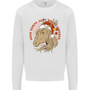 Equestrian Dear Santa Funny Horse Christmas Kids Sweatshirt Jumper White