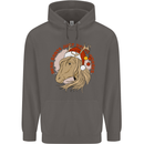 Equestrian Dear Santa Funny Horse Christmas Mens 80% Cotton Hoodie Charcoal