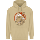 Equestrian Dear Santa Funny Horse Christmas Mens 80% Cotton Hoodie Sand