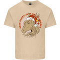 Equestrian Dear Santa Funny Horse Christmas Mens Cotton T-Shirt Tee Top Sand