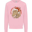 Equestrian Dear Santa Funny Horse Christmas Mens Sweatshirt Jumper Light Pink