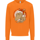 Equestrian Dear Santa Funny Horse Christmas Mens Sweatshirt Jumper Orange