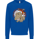 Equestrian Dear Santa Funny Horse Christmas Mens Sweatshirt Jumper Royal Blue