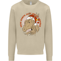Equestrian Dear Santa Funny Horse Christmas Mens Sweatshirt Jumper Sand