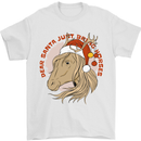Equestrian Dear Santa Funny Horse Christmas Mens T-Shirt 100% Cotton White