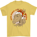 Equestrian Dear Santa Funny Horse Christmas Mens T-Shirt 100% Cotton Yellow