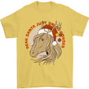 Equestrian Dear Santa Funny Horse Christmas Mens T-Shirt 100% Cotton Yellow