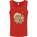 Equestrian Dear Santa Funny Horse Christmas Mens Vest Tank Top Red