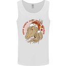 Equestrian Dear Santa Funny Horse Christmas Mens Vest Tank Top White