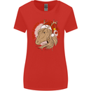 Equestrian Dear Santa Funny Horse Christmas Womens Wider Cut T-Shirt Red