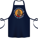 Equestrian I Only Need Horses and Coffee Cotton Apron 100% Organic Navy Blue