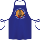 Equestrian I Only Need Horses and Coffee Cotton Apron 100% Organic Royal Blue
