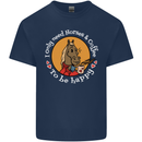 Equestrian I Only Need Horses and Coffee Kids T-Shirt Childrens Navy Blue