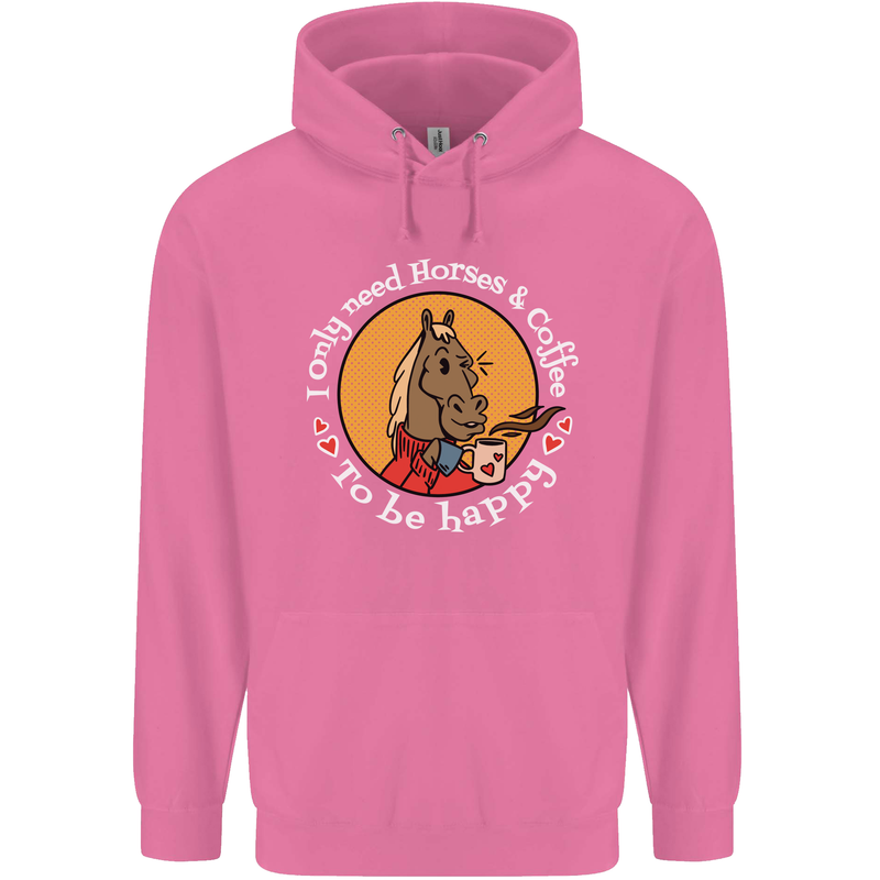 Equestrian I Only Need Horses and Coffee Mens 80% Cotton Hoodie Azelea